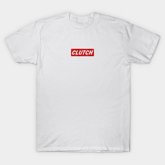 Clutch - distressed box logo T-Shirt by PaletteDesigns